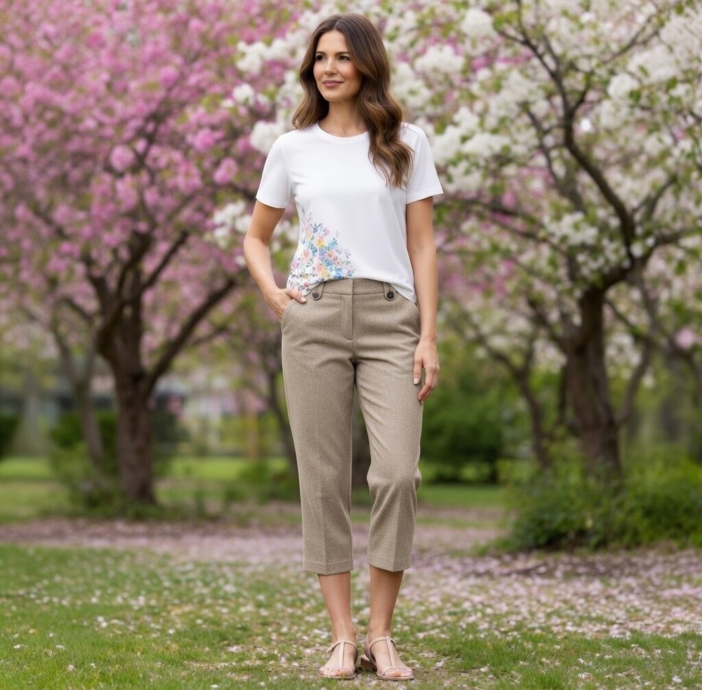 Apt 9 Womens Cropped Pants 6 Grey Torie Straight Leg Capri Stretch Office Casual